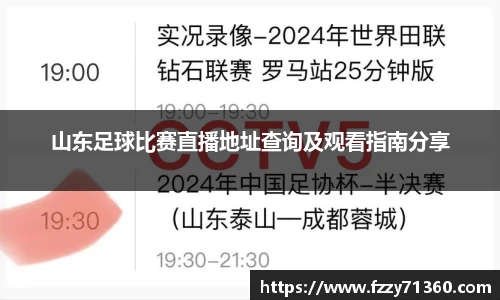 山东足球比赛直播地址查询及观看指南分享